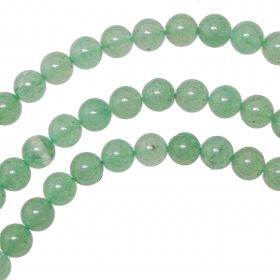 Bracelet en aventurine verte - Perles rondes 8 mm