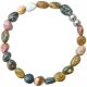 Bracelet en jaspe océan - Perles roulées 5 à 8 mm