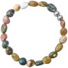 Bracelet en jaspe océan - Perles roulées 5 à 8 mm