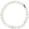 Bracelet en pierre de lune blanche - Perles rondes 6 mm