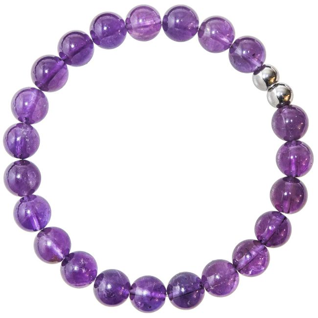Bracelet en aventurine améthyste - Perles rondes 8 mm
