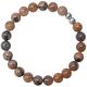 Bracelet en chiastolite - Perles rondes 8 mm