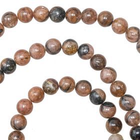 Bracelet en chiastolite - Perles rondes 8 mm