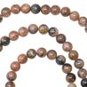 Bracelet en chiastolite - Perles rondes 8 mm