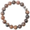 Bracelet en chiastolite - Perles rondes 10 mm