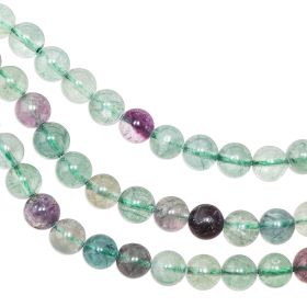 Bracelet en fluorite multicolore - Perles rondes 8 mm
