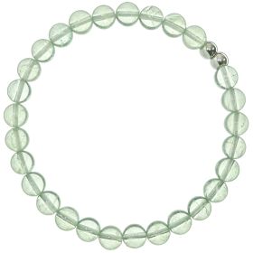 Bracelet en fluorite verte - Perles rondes 6 mm