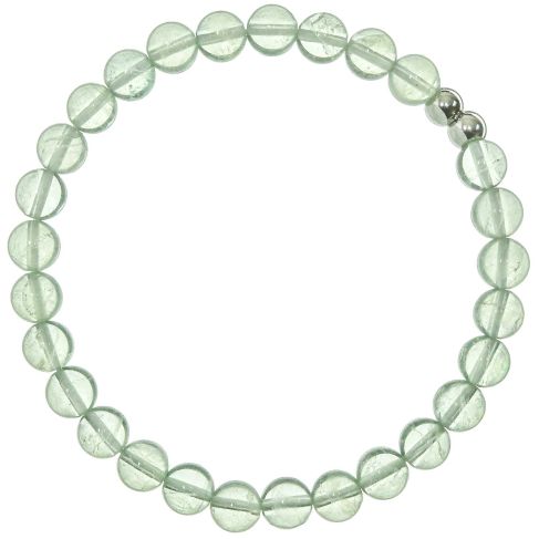 Bracelet en fluorite verte - Perles rondes 6 mm