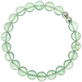 Bracelet en fluorite verte - Perles rondes 8 mm