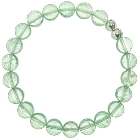 Bracelet en fluorite verte - Perles rondes 8 mm