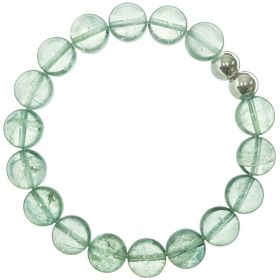 Bracelet en fluorite verte - Perles rondes 10 mm