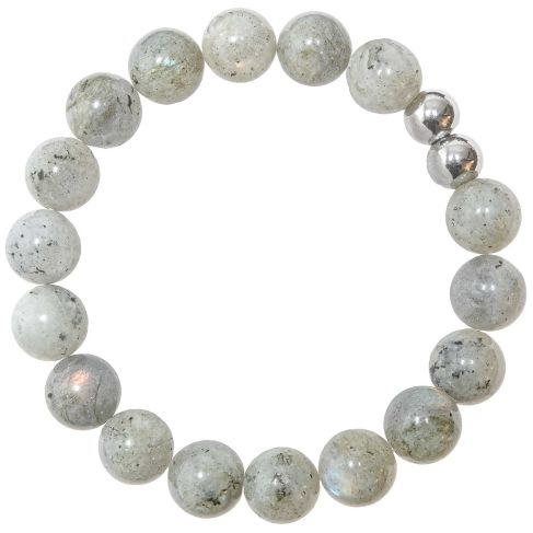 Bracelet en labradorite - perles rondes 10 mm