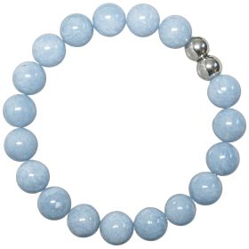 Bracelet en angélite - Perles rondes 10 mm