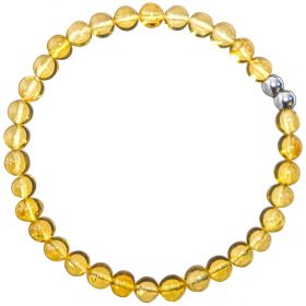 Bracelet en ambre miel - Perles rondes 5 mm