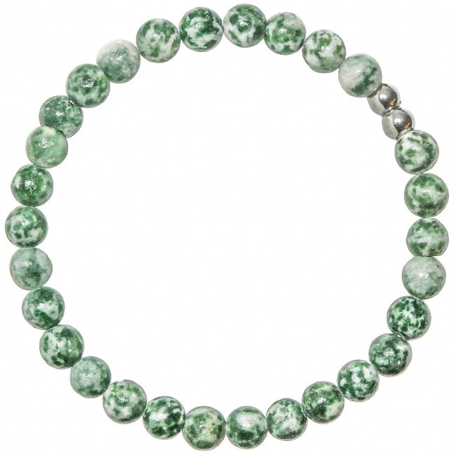 Bracelet en jaspe vert - Perles rondes 6 mm