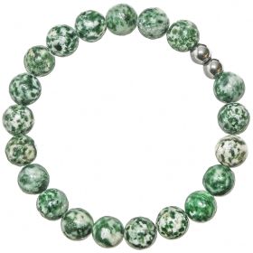 Bracelet en jaspe vert - Perles rondes 8 mm