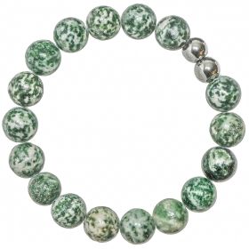 Bracelet en jaspe vert - Perles rondes 10 mm
