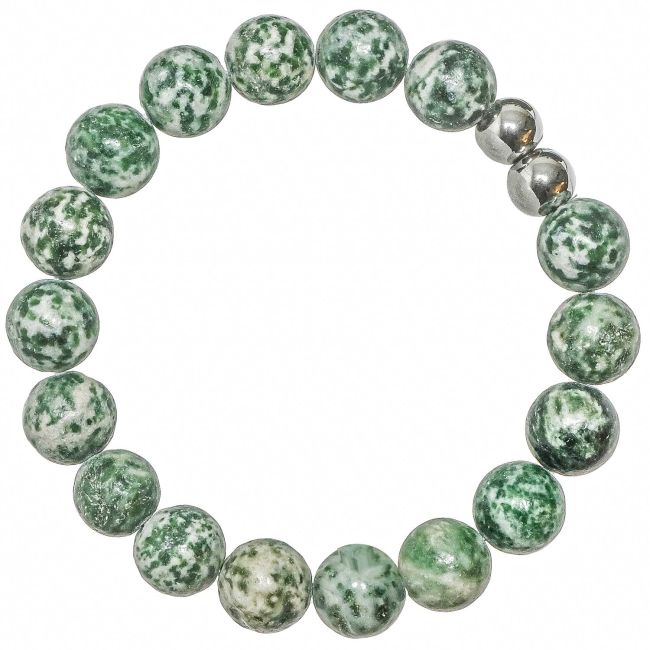 Bracelet en jaspe vert - Perles rondes 10 mm