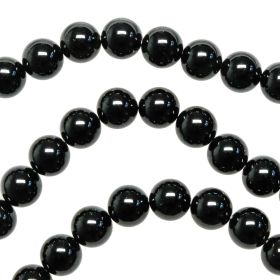 Bracelet en onyx noir - Perles rondes 10 mm