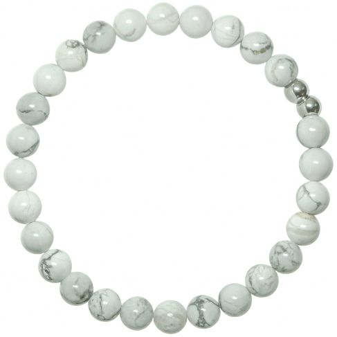 Bracelet en howlite - perles rondes