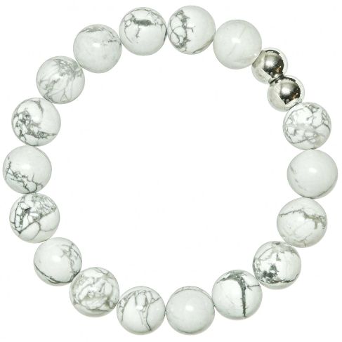 Bracelet en howlite - Perles rondes 10 mm
