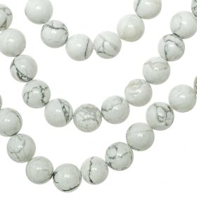 Bracelet en howlite - Perles rondes 10 mm