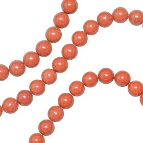 Bracelet en jaspe rouge - Perles rondes 8 mm