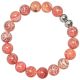 Bracelet en agate de feu - Perles rondes 10 mm