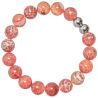 Bracelet en agate de feu - Perles rondes 10 mm