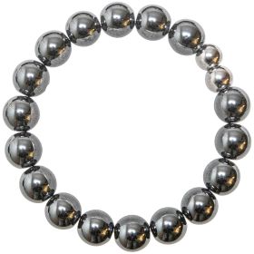 Bracelet en hématite - Perles rondes 10 mm