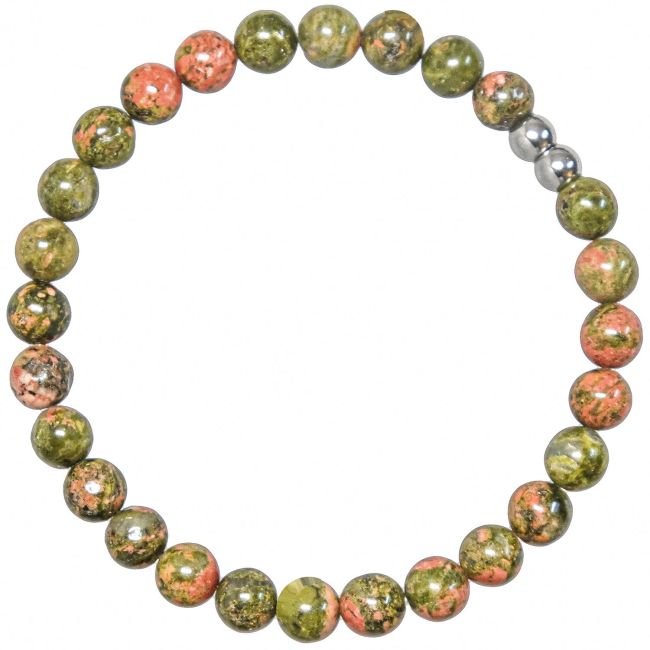 Bracelet en unakite - Perles rondes 6 mm