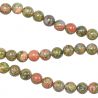 Bracelet en unakite - Perles rondes 8 mm
