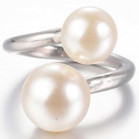 Bague double perle nacrée