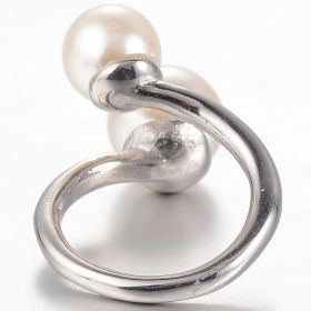 Bague double perle nacrée