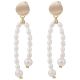 Boucles d'oreilles avec perles de cultures et disque doré