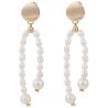 Boucles d'oreilles avec perles de cultures et disque doré