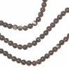 Bracelet en obsidienne argentée - Perles rondes 6 mm