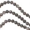 Bracelet en obsidienne argentée - Perles rondes 8 mm