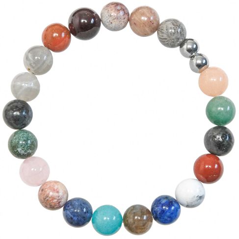 Bracelet en pierres du monde - Perles rondes 8 mm