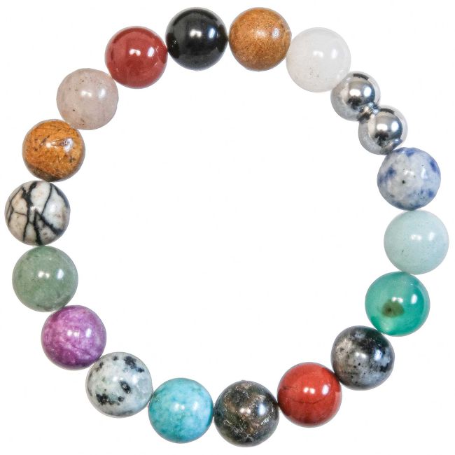 Bracelet en pierres du monde - Perles rondes 10 mm