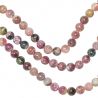 Bracelet en tourmaline multicolore - Perles rondes 6 mm