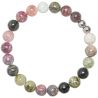 Bracelet en tourmaline multicolore - Perles rondes 8 mm