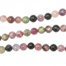Bracelet en tourmaline multicolore - Perles rondes 8 mm
