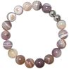 Bracelet en agate de Botswana - Perles rondes 6 mm