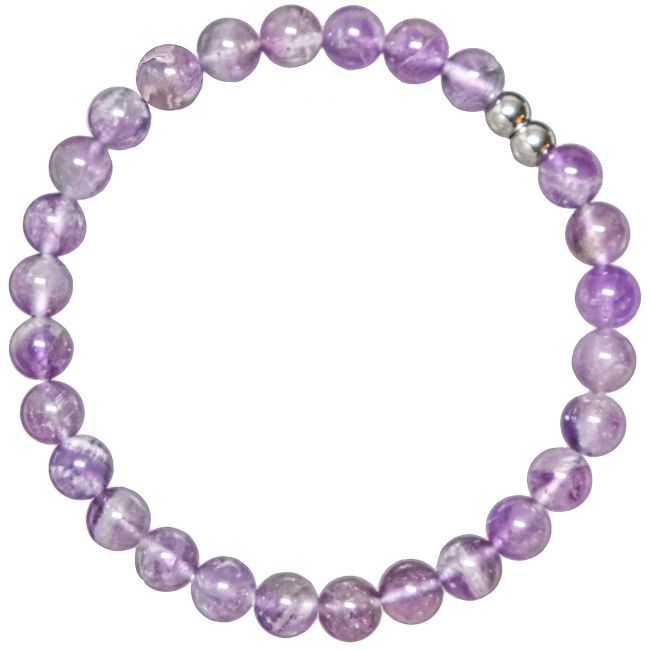 Bracelet en améthyste à chevrons - Perles rondes 6 mm