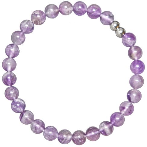Bracelet en améthyste à chevrons - Perles rondes 6 mm