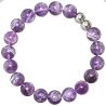 Bracelet en améthyste à chevrons - Perles rondes 8 mm