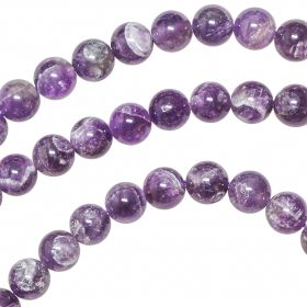 Bracelet en améthyste à chevrons - Perles rondes 8 mm