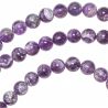 Bracelet en améthyste à chevrons - Perles rondes 8 mm