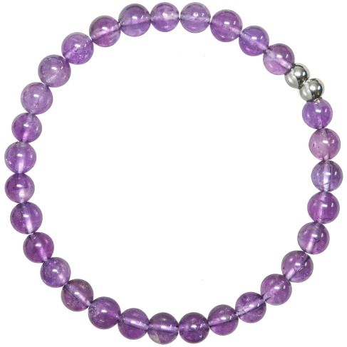 Bracelet en améthyste - Perles rondes 6 mm